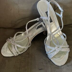 Caparros Glittering Silver Heels